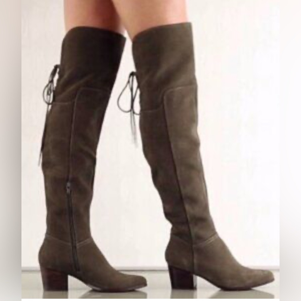 ALDO Bresa Suede over the knee boots olive green